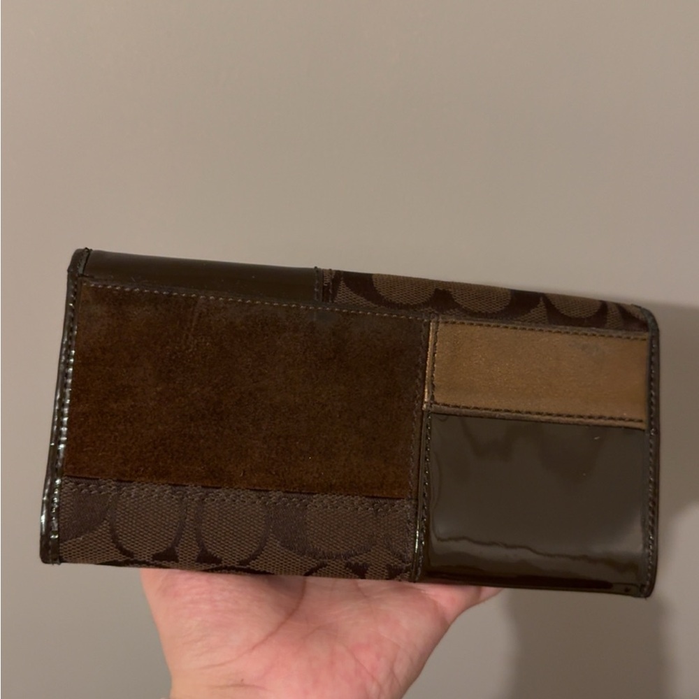 Coach Multi-Brown Patchwork Wallet - image 2